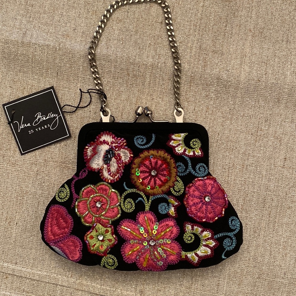NWT Vintage Vera Bradley 25th Anniversary Chain Wallet/Petite Purse